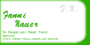 fanni mauer business card